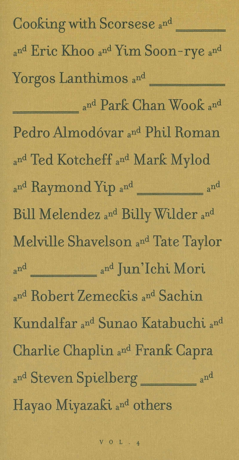 Cooking With Scorsese and Others vol. 4 ,2025