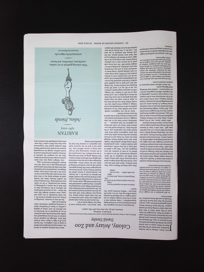 LONDON REVIEW OF BOOKS V47N12 [12] 10 Jul 2025