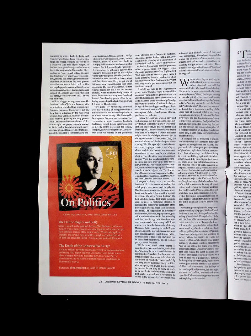 London Review OF BOOKS V47N20 [20] 6 Nov 2025