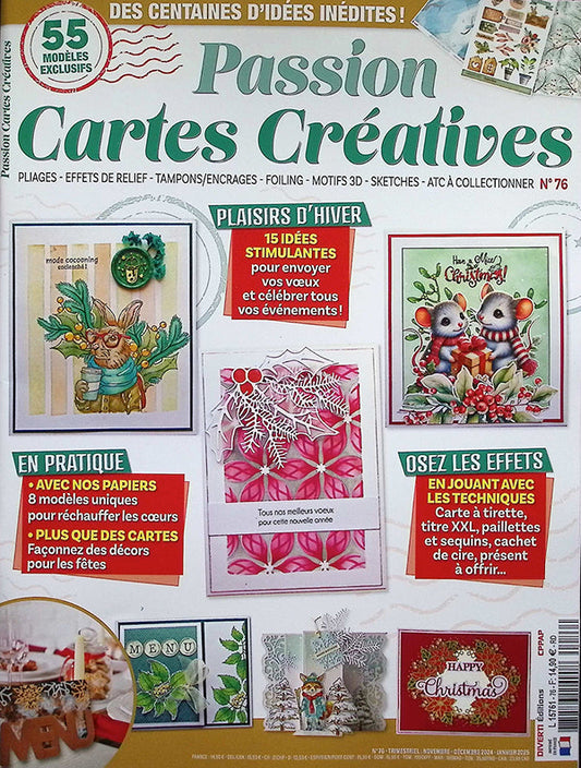 PASSION CARTES CREATIVES N.76 Nov-Dec2024-Jan 2025 "Spcl"+印章組