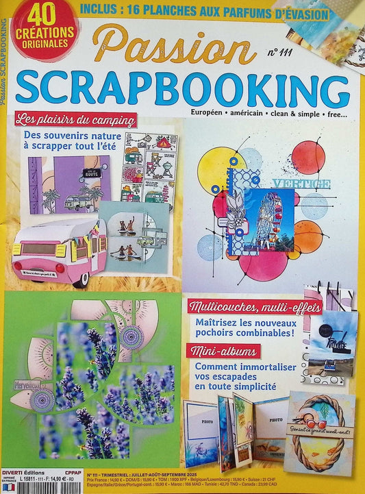 Passion Scrapbooking N.111 Juillet-Aout-Septembre 2025+卡片材料包