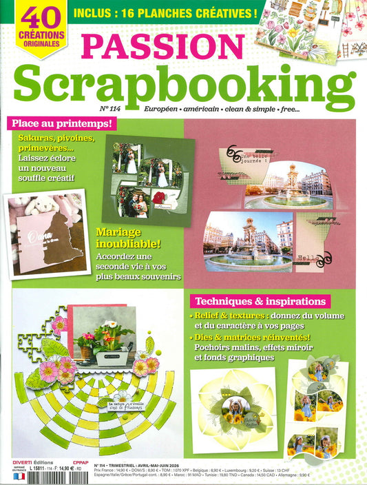 Passion SCRAPBOOKING N.114 Avril-Mai-Juin 2026+印章模組