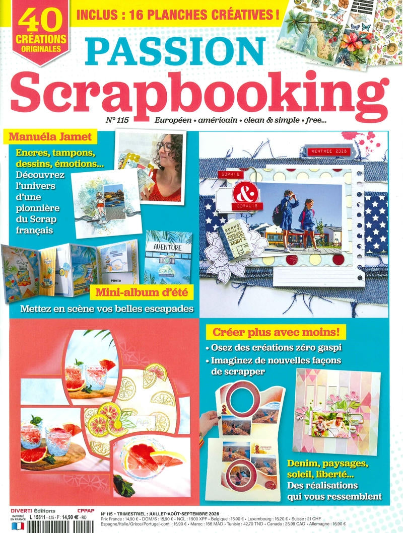 Passion SCRAPBOOKING N.115 Juillet-Aout-Septembre 2026+卡片紙